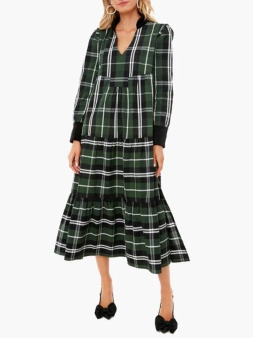 Tuckernuck Tartan Plaid Bristol Tiered Midi Dress
